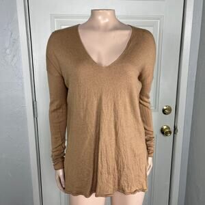 T Babaton With linen Sweater XXS 2XS Wool Blend V neck Knit Business Slit G3-20